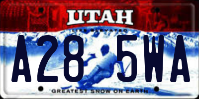 UT license plate A285WA