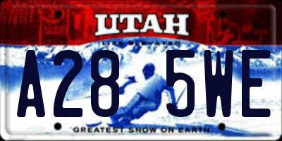 UT license plate A285WE