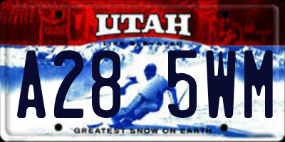 UT license plate A285WM