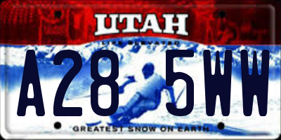 UT license plate A285WW