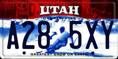 UT license plate A285XY