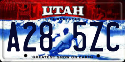 UT license plate A285ZC