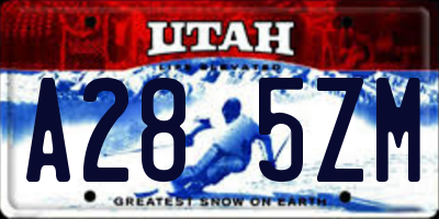 UT license plate A285ZM