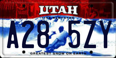 UT license plate A285ZY