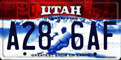 UT license plate A286AF