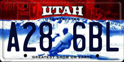 UT license plate A286BL