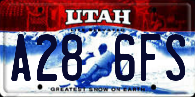 UT license plate A286FS