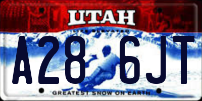 UT license plate A286JT