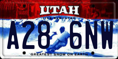 UT license plate A286NW
