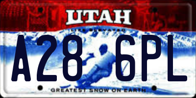 UT license plate A286PL