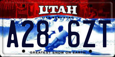 UT license plate A286ZT