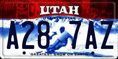 UT license plate A287AZ