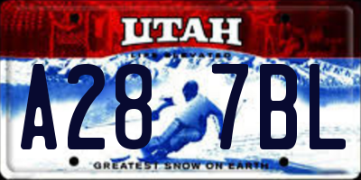 UT license plate A287BL