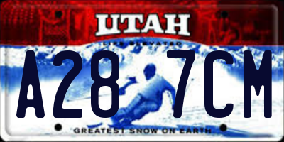 UT license plate A287CM