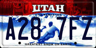 UT license plate A287FZ