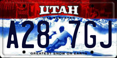 UT license plate A287GJ
