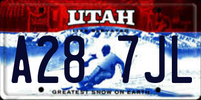 UT license plate A287JL