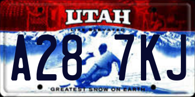 UT license plate A287KJ