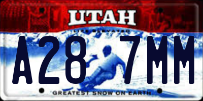 UT license plate A287MM