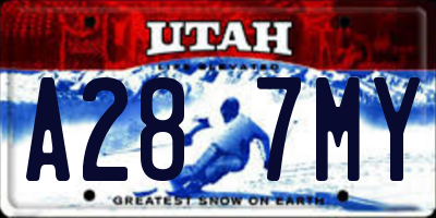 UT license plate A287MY