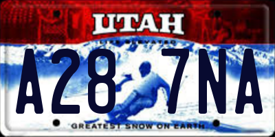 UT license plate A287NA