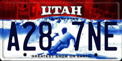 UT license plate A287NE