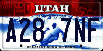 UT license plate A287NF