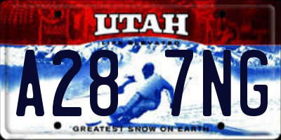 UT license plate A287NG