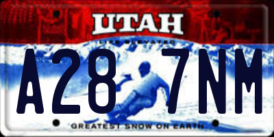 UT license plate A287NM