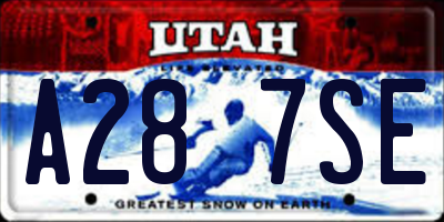 UT license plate A287SE