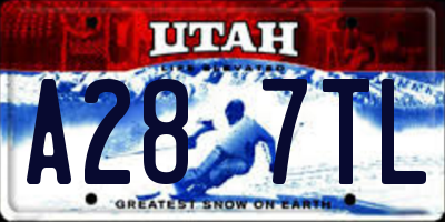 UT license plate A287TL