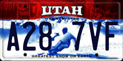 UT license plate A287VF