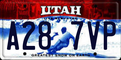 UT license plate A287VP