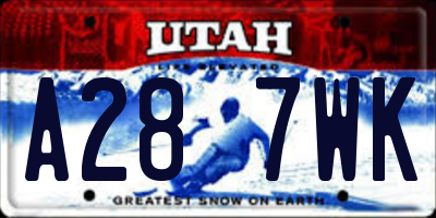 UT license plate A287WK