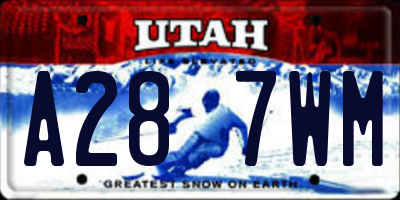 UT license plate A287WM