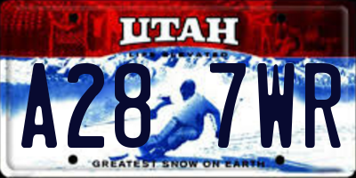 UT license plate A287WR
