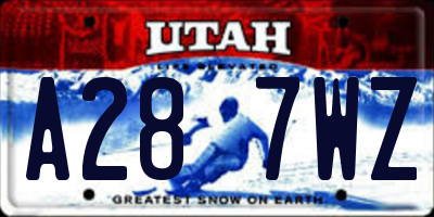 UT license plate A287WZ
