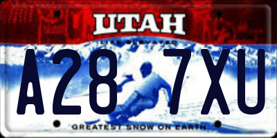 UT license plate A287XU