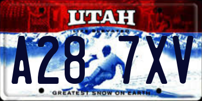 UT license plate A287XV
