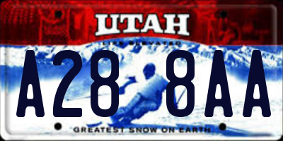 UT license plate A288AA