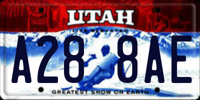UT license plate A288AE