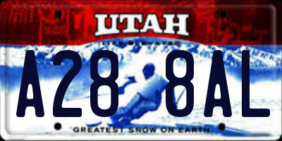 UT license plate A288AL