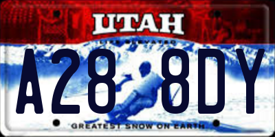 UT license plate A288DY