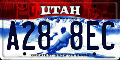 UT license plate A288EC