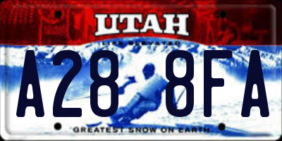 UT license plate A288FA