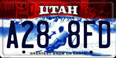 UT license plate A288FD