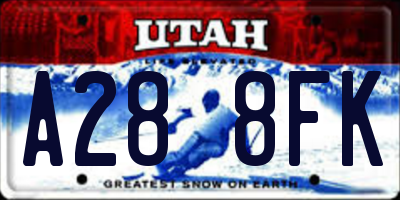 UT license plate A288FK
