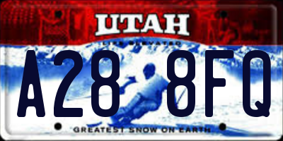 UT license plate A288FQ