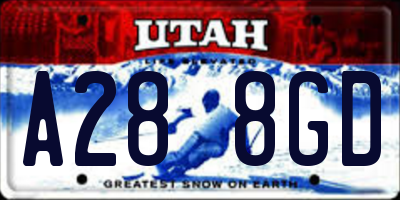 UT license plate A288GD