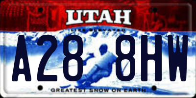 UT license plate A288HW